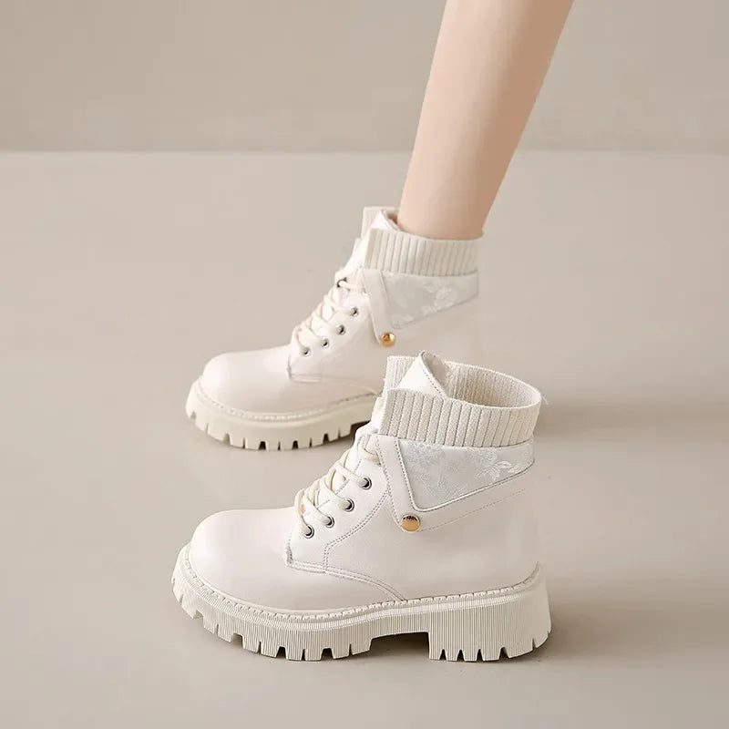 Boots Women New 2024 Winter Footwear Luxury Designer Female Shoes Fashion Rock Ladies Lolita Ankle Lady Boots Rock Shoes Woman
