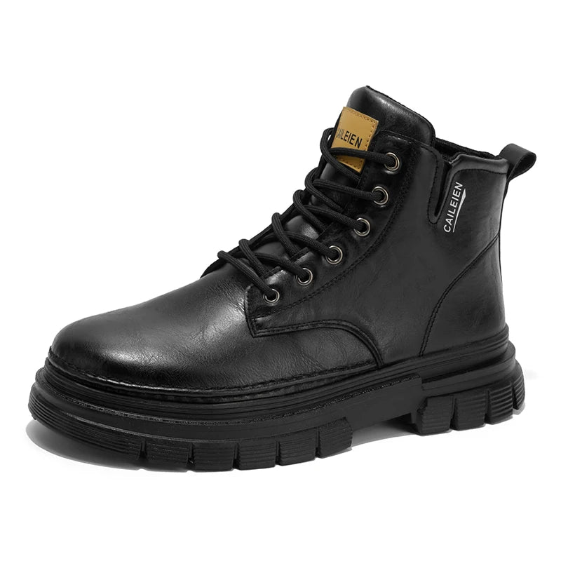 Men's boots four seasons retro British tooling shoes soft sole anti-slip high-top casual boots fashion youth outdoor boots