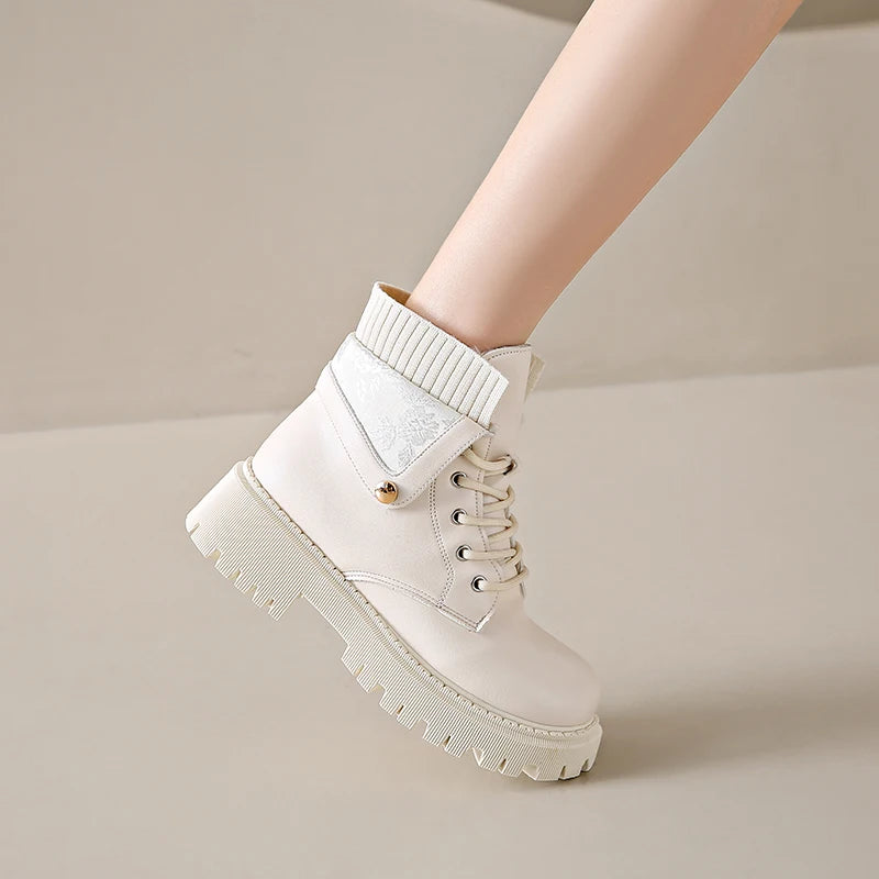 Boots Women New 2024 Winter Footwear Luxury Designer Female Shoes Fashion Rock Ladies Lolita Ankle Lady Boots Rock Shoes Woman