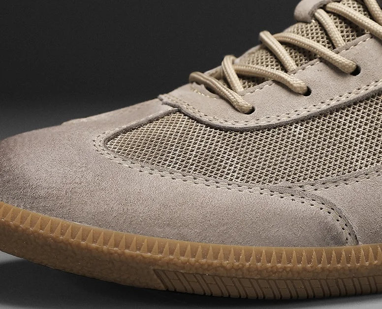 Casual Shoes For Men Breathable Mesh Genuine Leather Board Sneakers Men Flats Footwear Walking Shoes Sports Wear Resistant