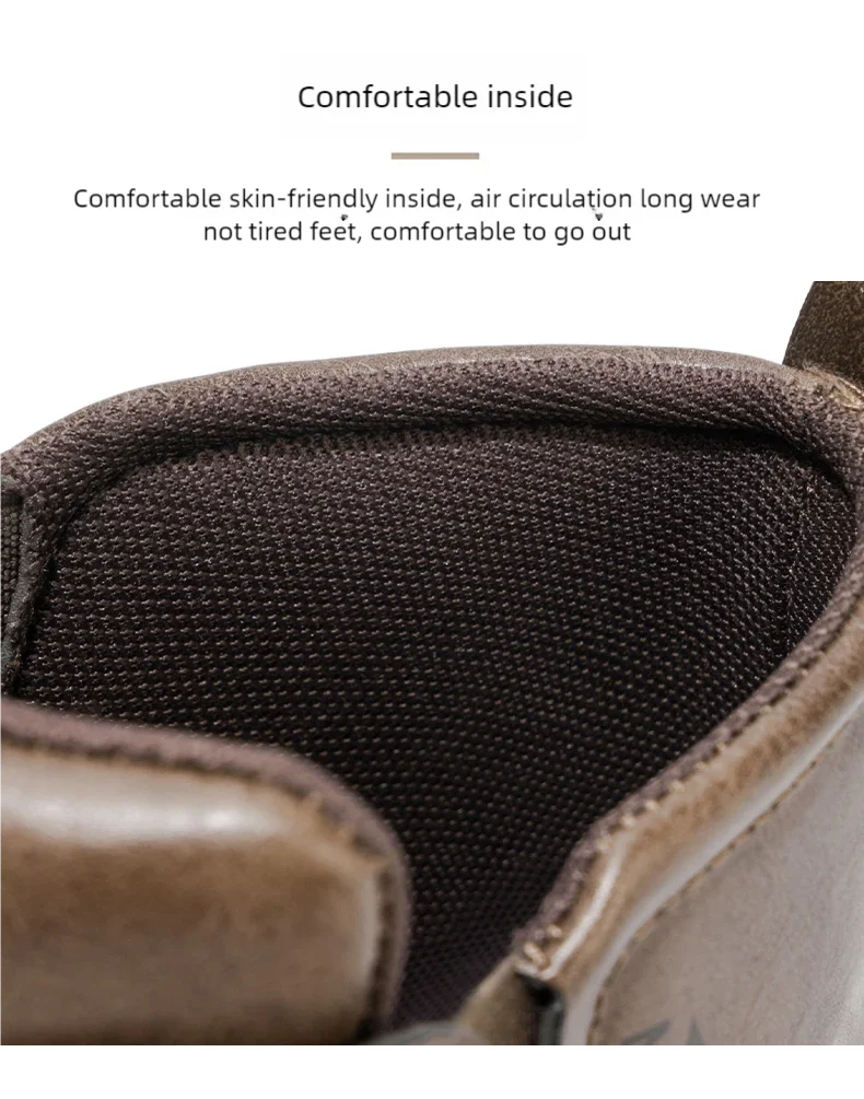 Men's boots four seasons retro British tooling shoes soft sole anti-slip high-top casual boots fashion youth outdoor boots