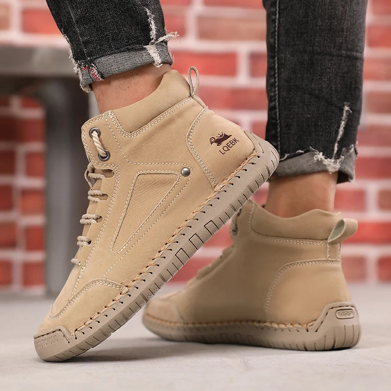 Boots for Men British Style Retro Anti Slip Loafers Casual Soft Soled Women Nude BootsSpring Autumn Comfortable New Women's Shoe
