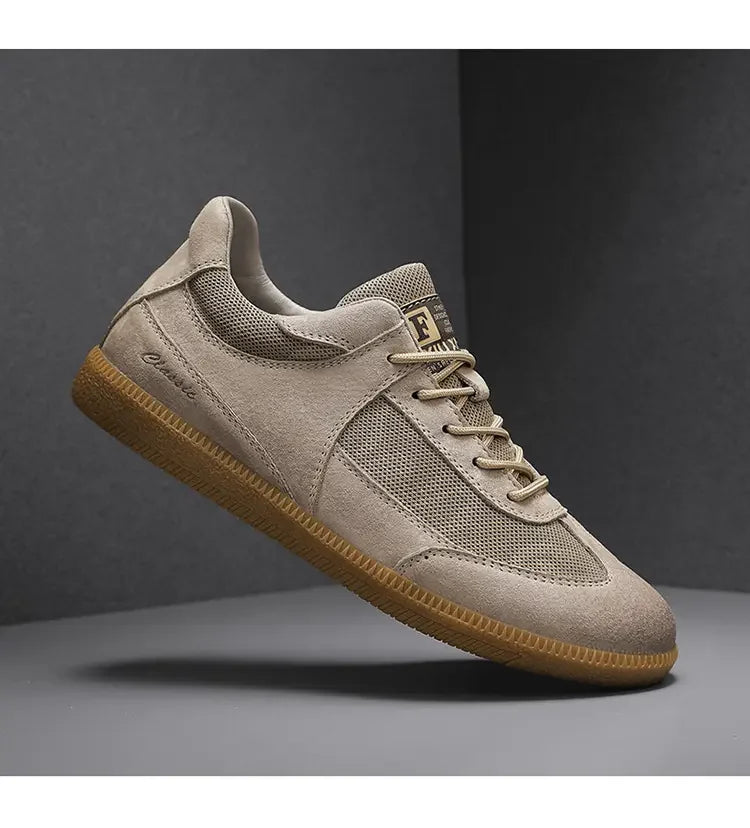 Casual Shoes For Men Breathable Mesh Genuine Leather Board Sneakers Men Flats Footwear Walking Shoes Sports Wear Resistant