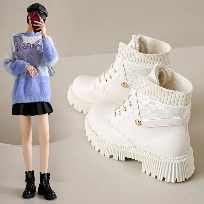 Boots Women New 2024 Winter Footwear Luxury Designer Female Shoes Fashion Rock Ladies Lolita Ankle Lady Boots Rock Shoes Woman
