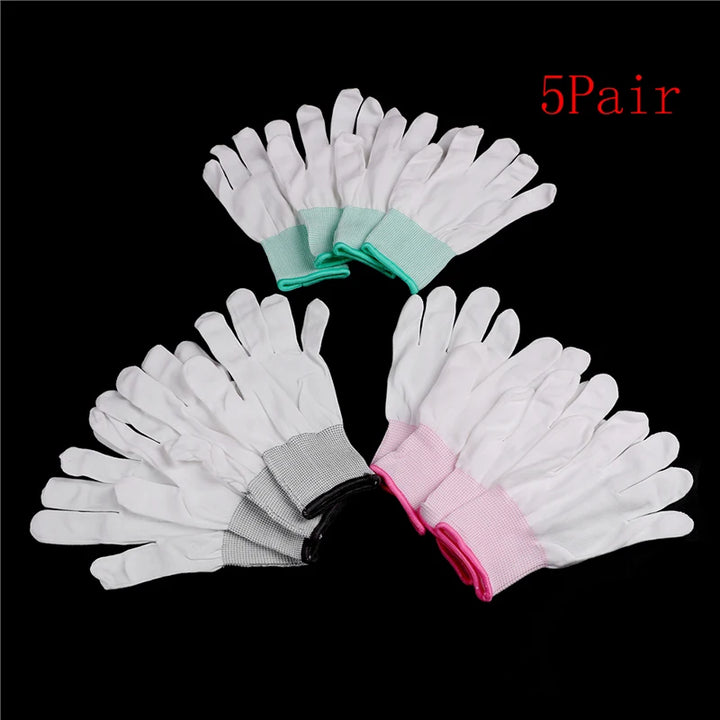 5Pair pu coated palm coated finger PC Antiskid for Finger Protection Antistatic Gloves Anti Static ESD Electronic Working Gloves