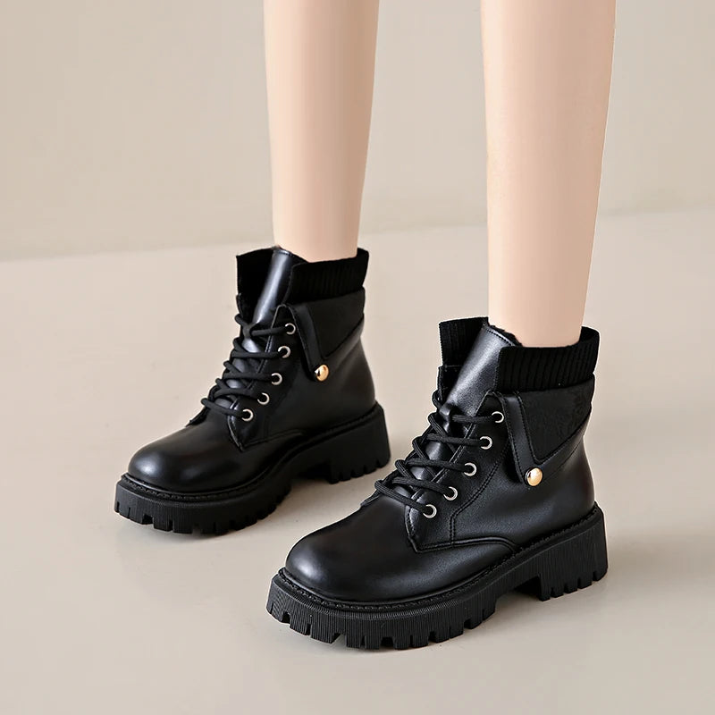 Boots Women New 2024 Winter Footwear Luxury Designer Female Shoes Fashion Rock Ladies Lolita Ankle Lady Boots Rock Shoes Woman