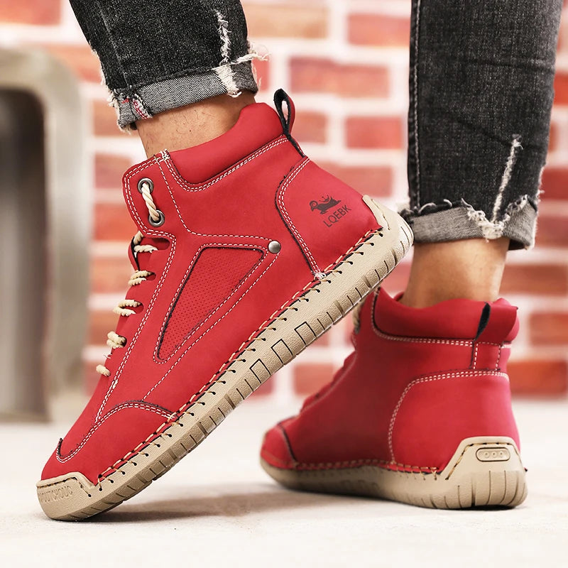 Boots for Men British Style Retro Anti Slip Loafers Casual Soft Soled Women Nude BootsSpring Autumn Comfortable New Women's Shoe