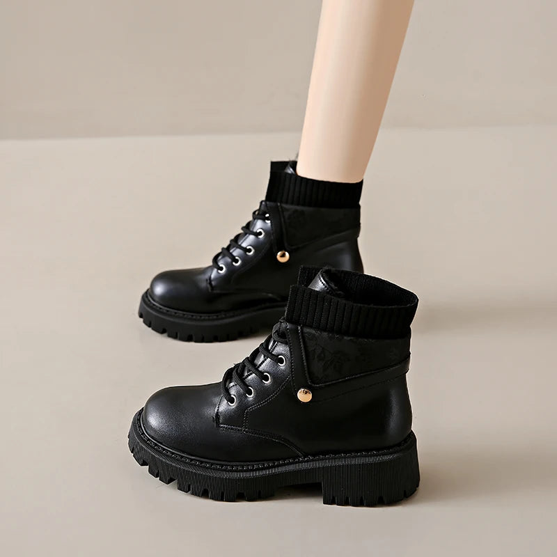 Boots Women New 2024 Winter Footwear Luxury Designer Female Shoes Fashion Rock Ladies Lolita Ankle Lady Boots Rock Shoes Woman